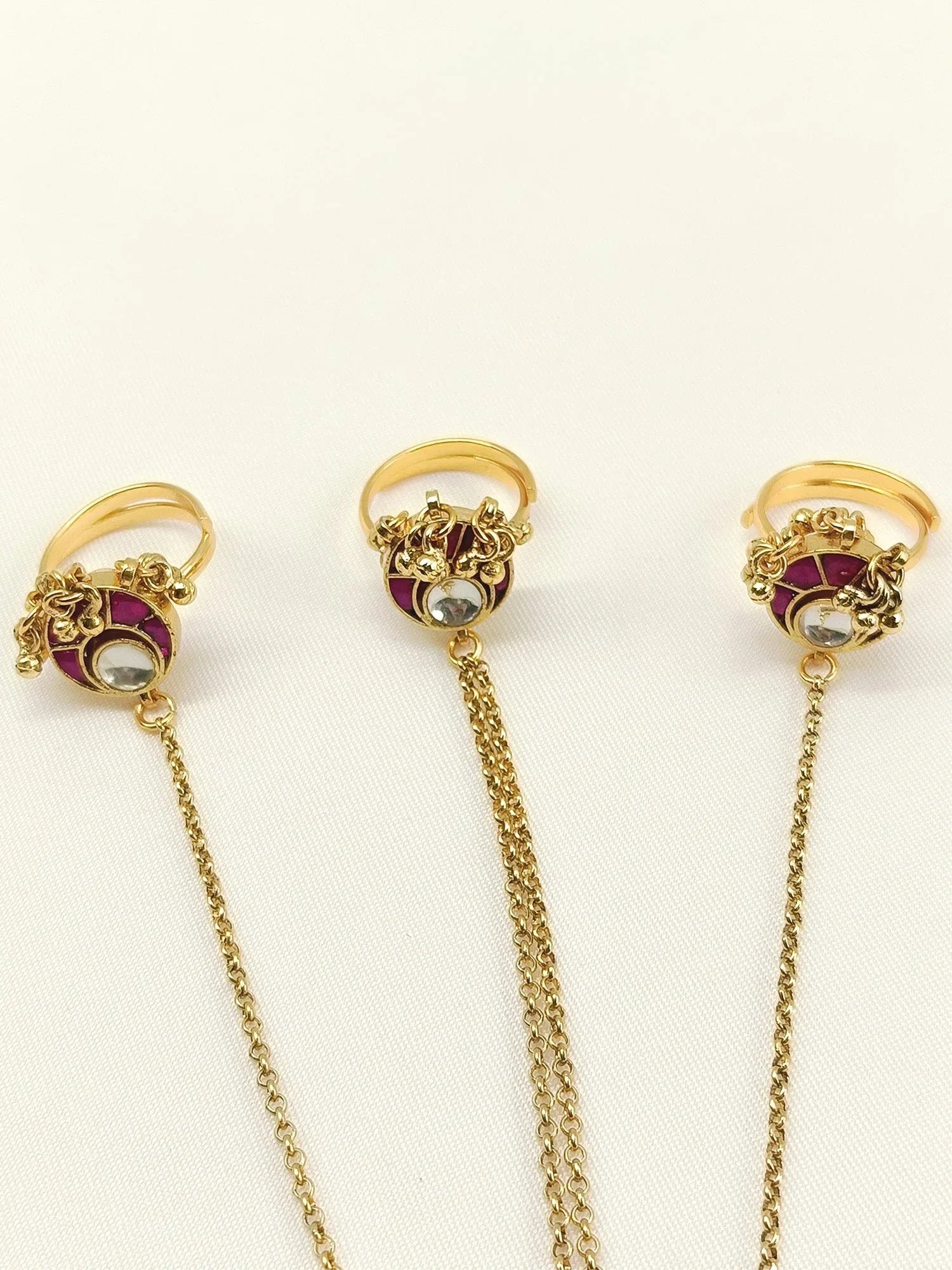 Vaishnavi White Kundan Hathphool [Price Is For Single Piece}