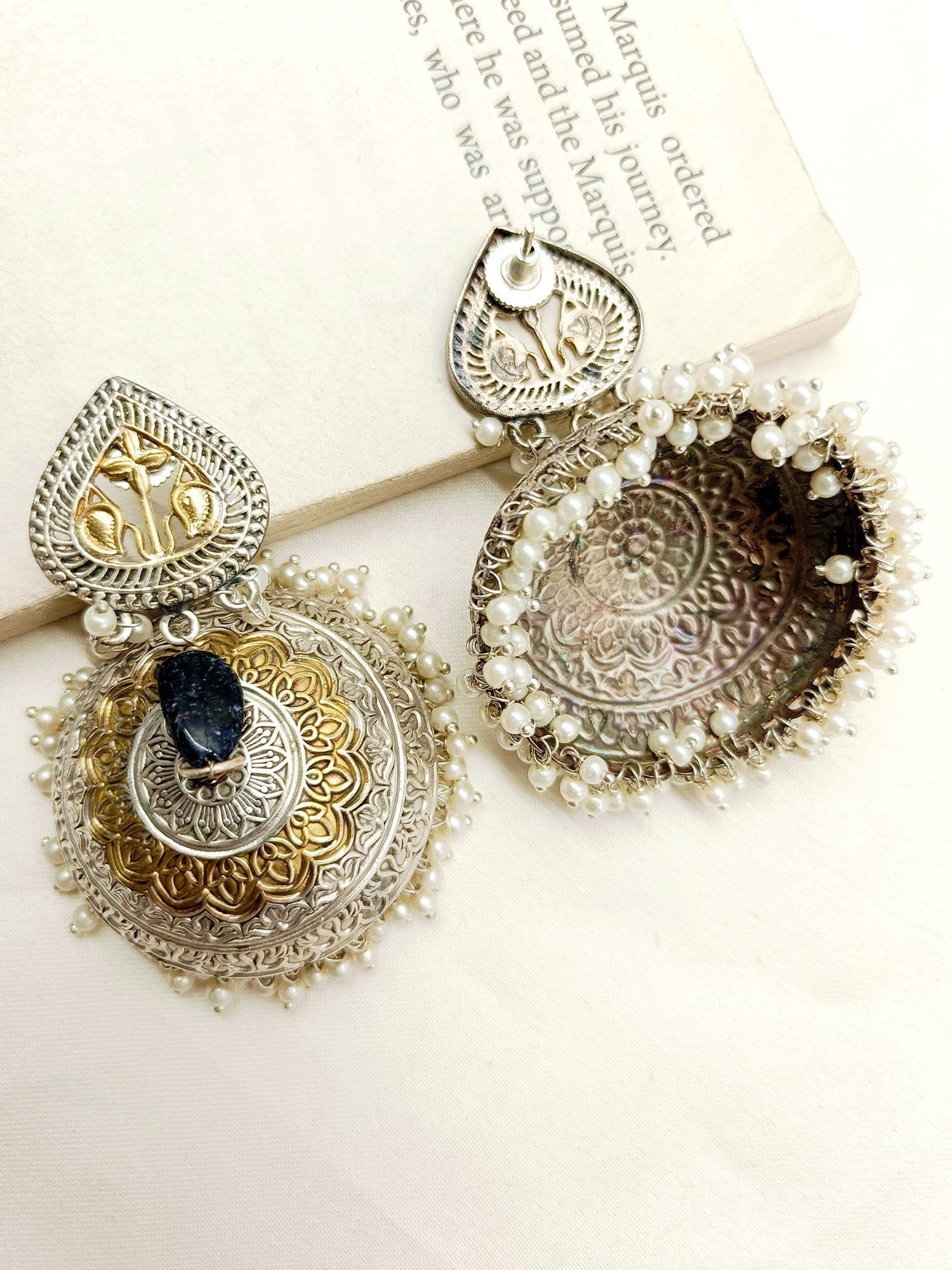 Zemi Black Oxidized Jhumki - qivii