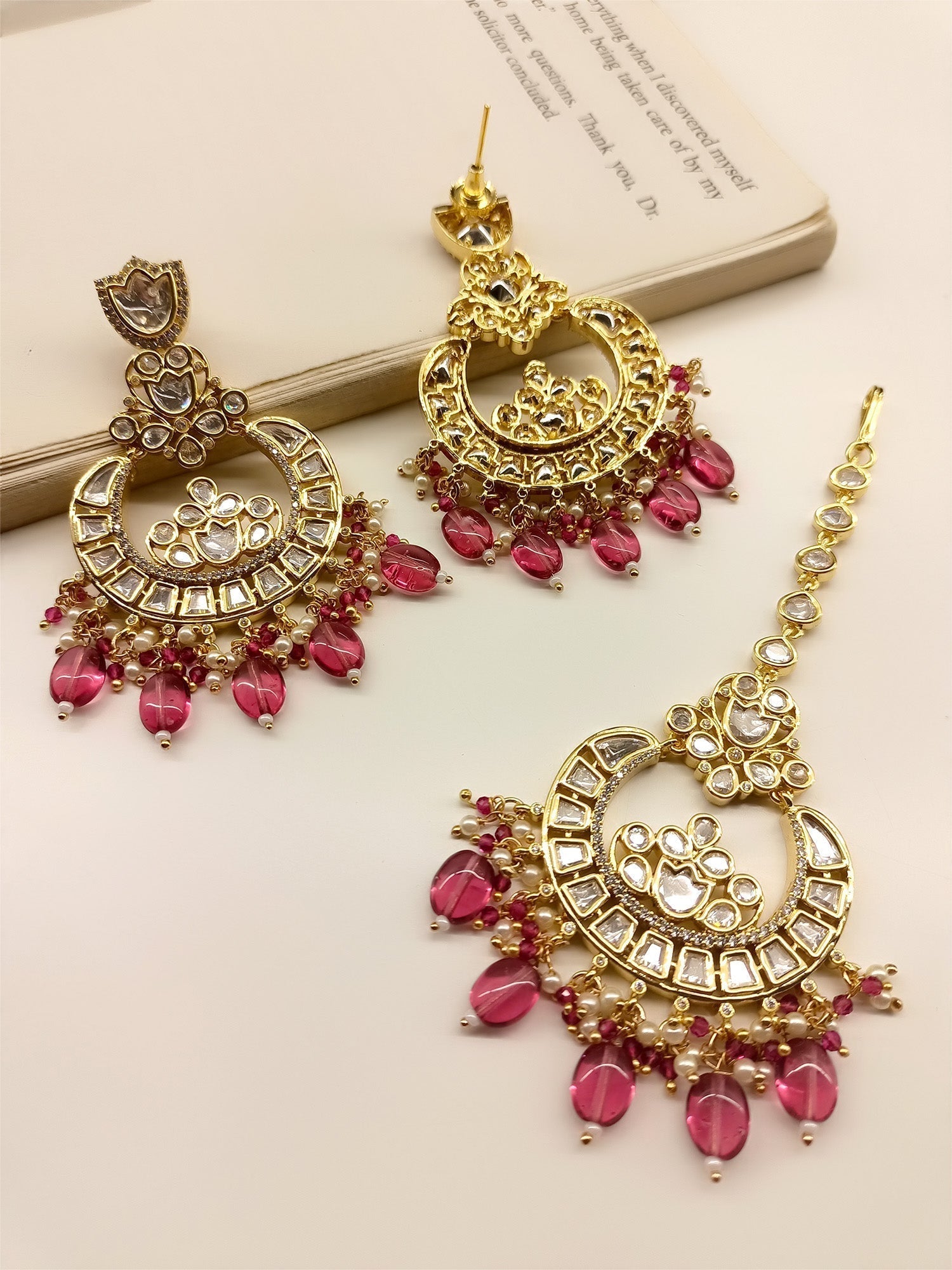 Zavanna Rose Pink Earrings With Teeka - qivii