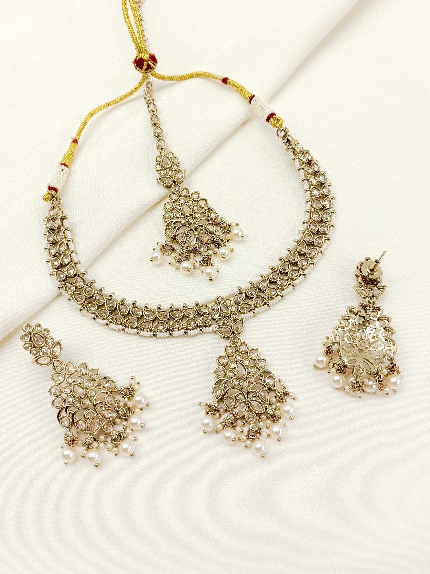 Raghvati Copper Polki Necklace Set - qivii