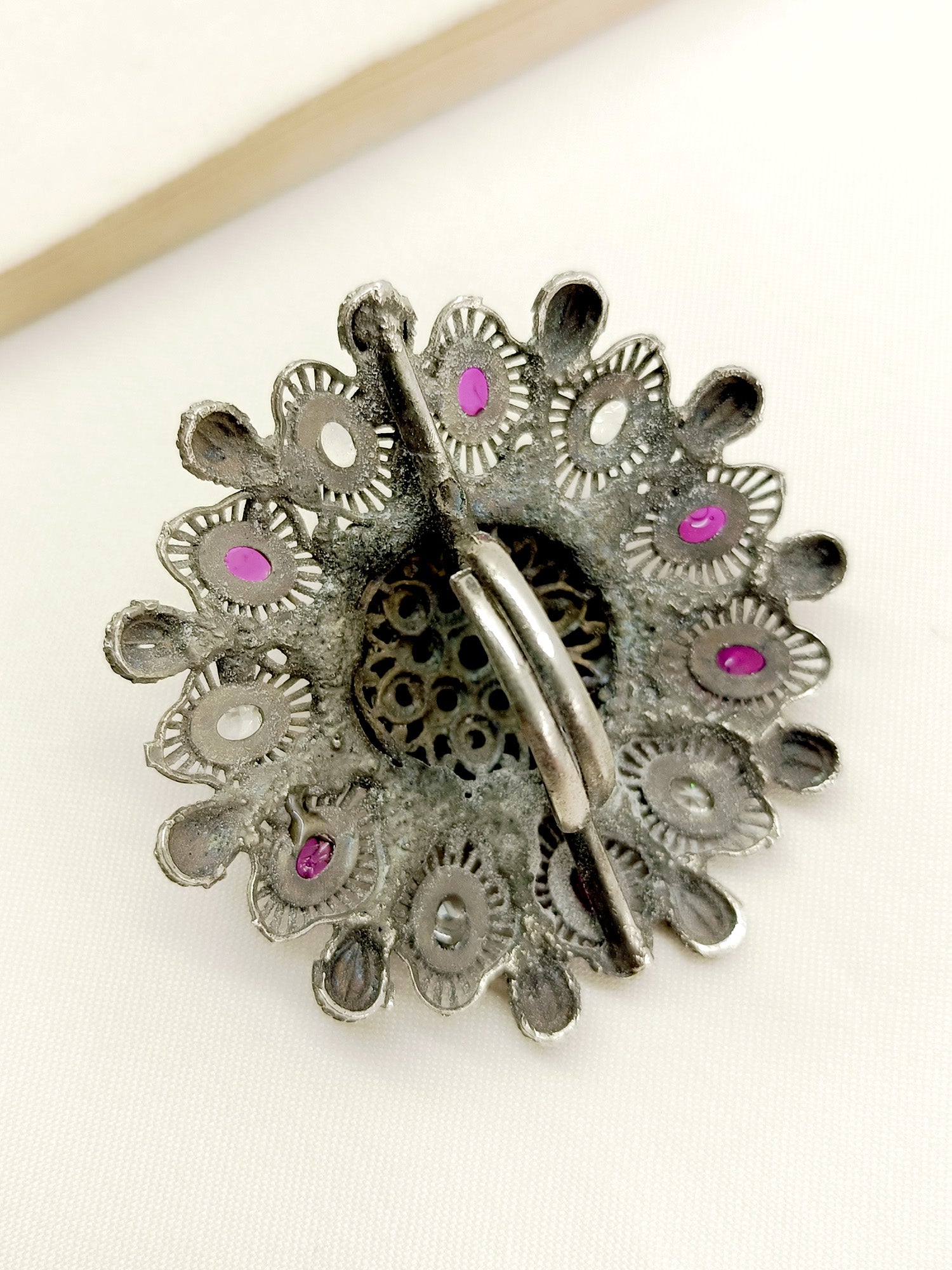 Alice Ruby Oxidized Finger Ring