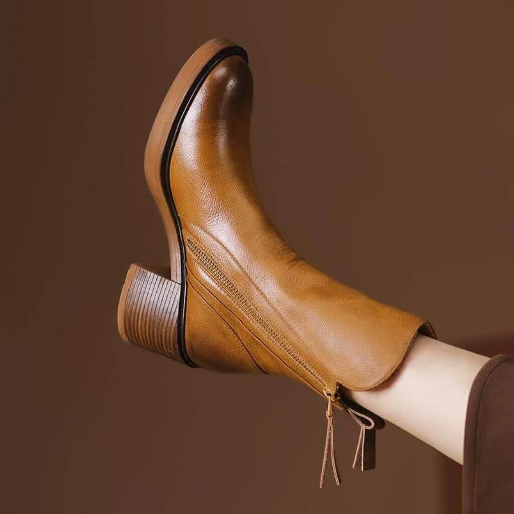 Aurelia Vellure Heel Ankle Boots - By Qivii
