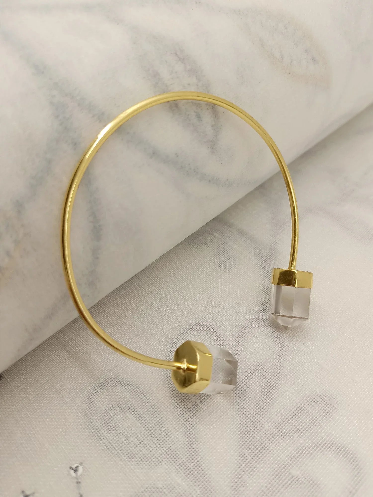 Champa White Crystal Quartz Western Bracelet