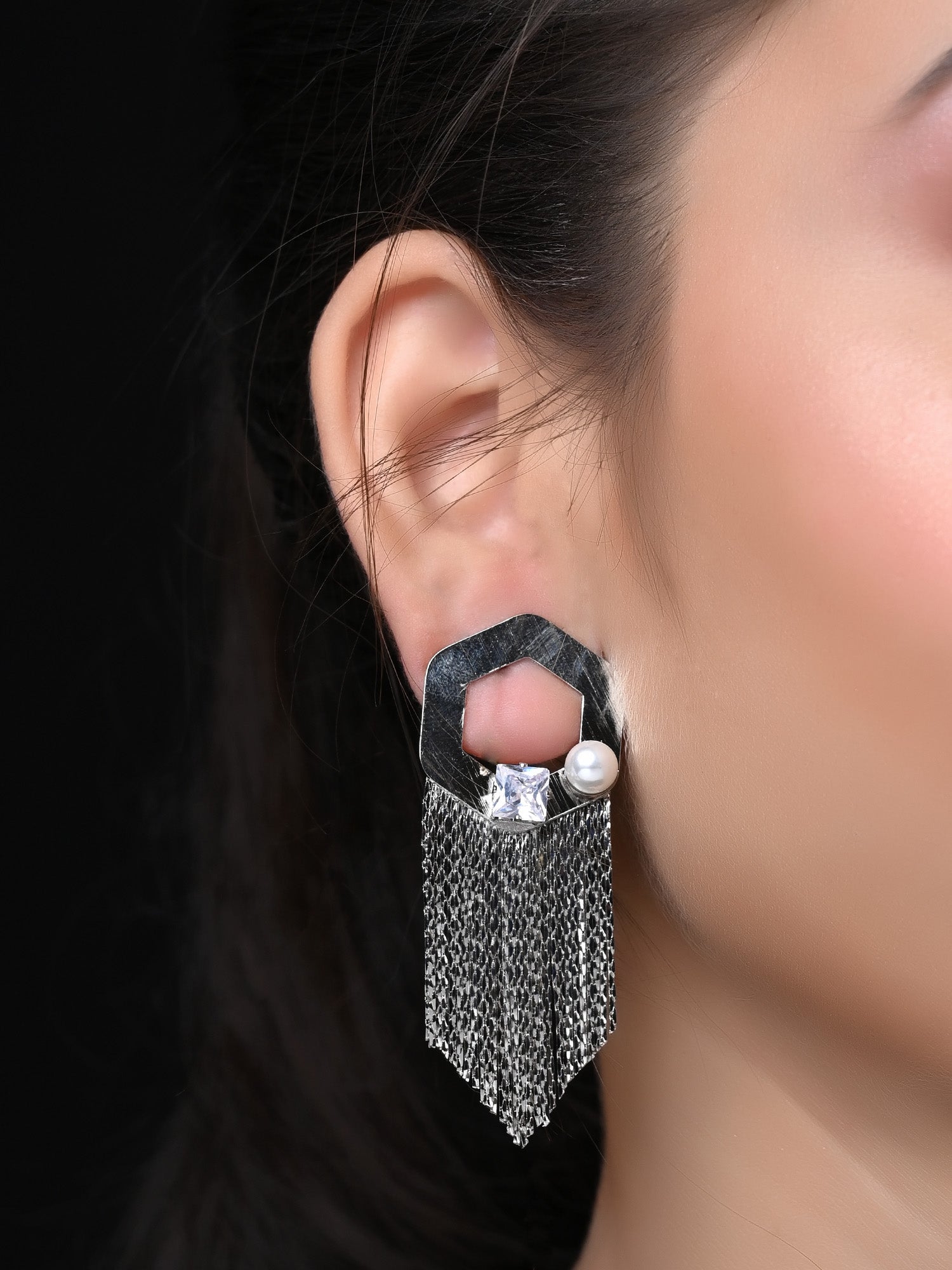 Jassica Silver Western Earrings - qivii