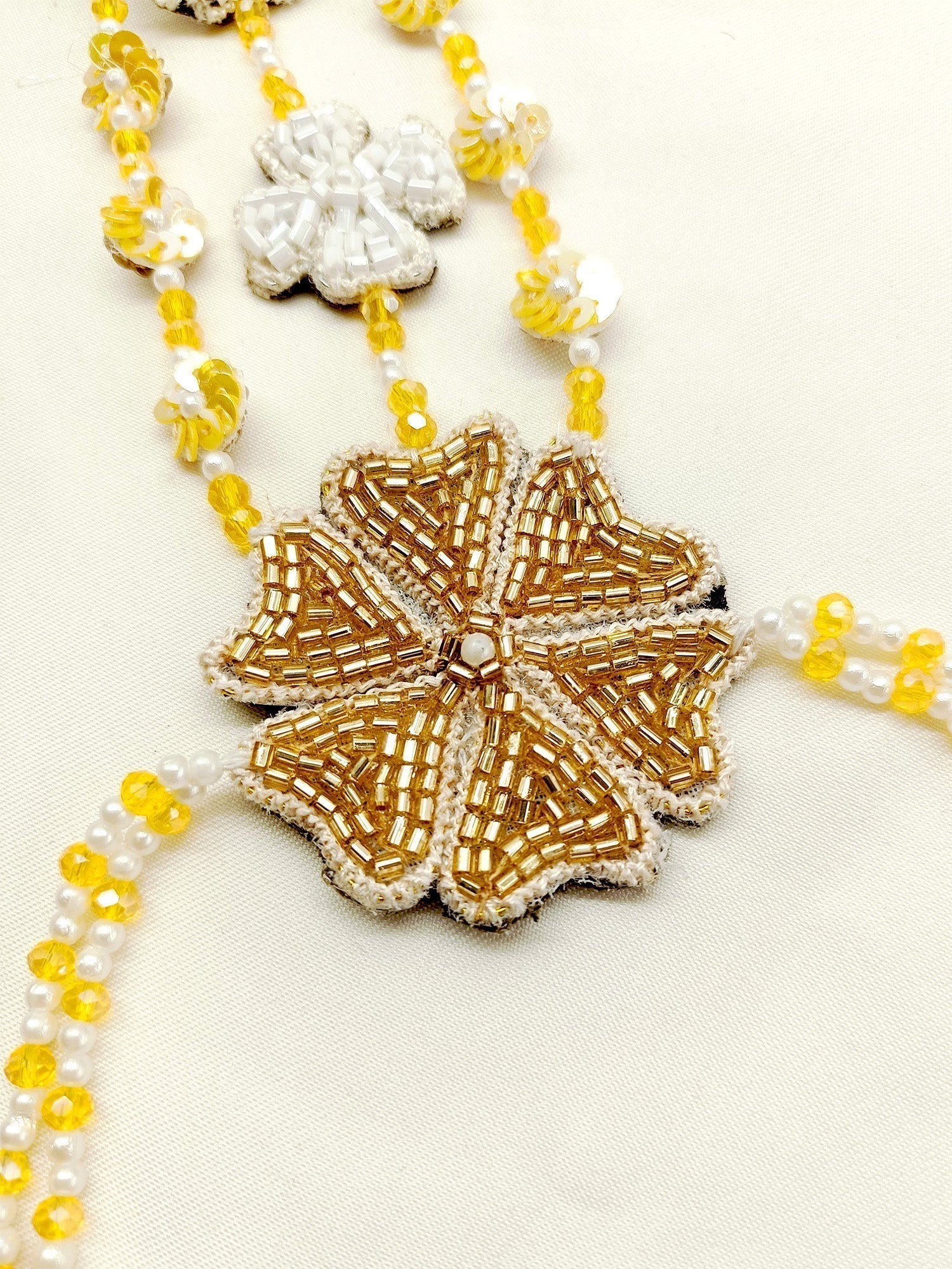 Aarzoo Yellow Handmade Hathphool Set Of 2 - qivii