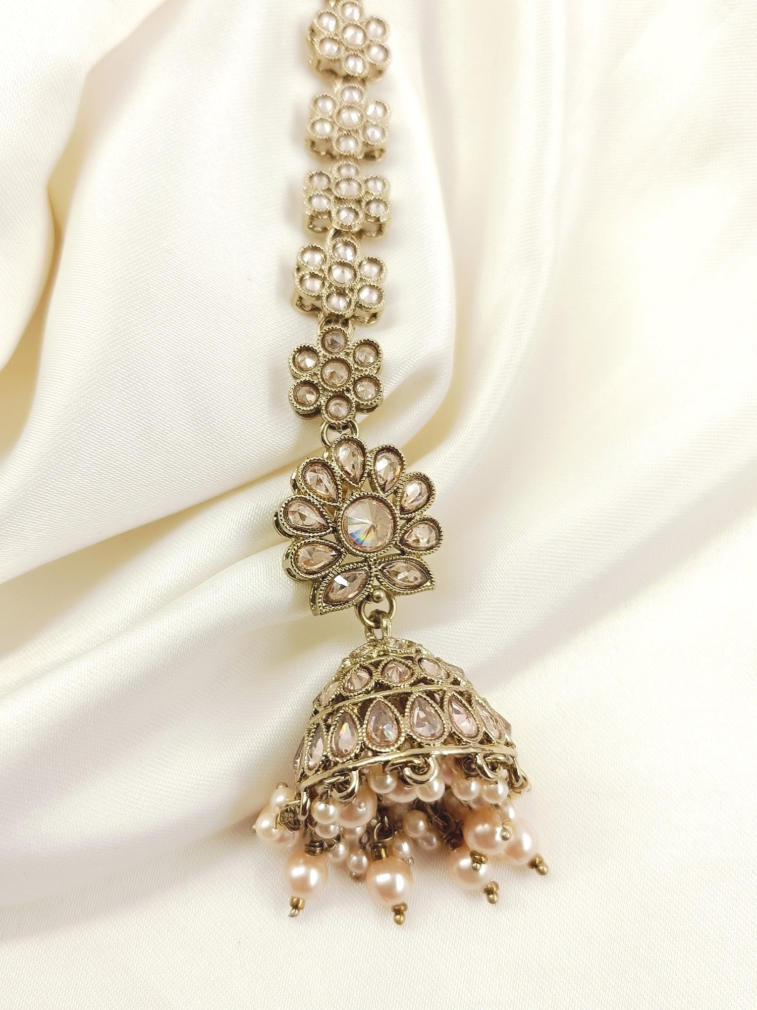 Lalita Copper Polki Jhumki With Sheeshpatti