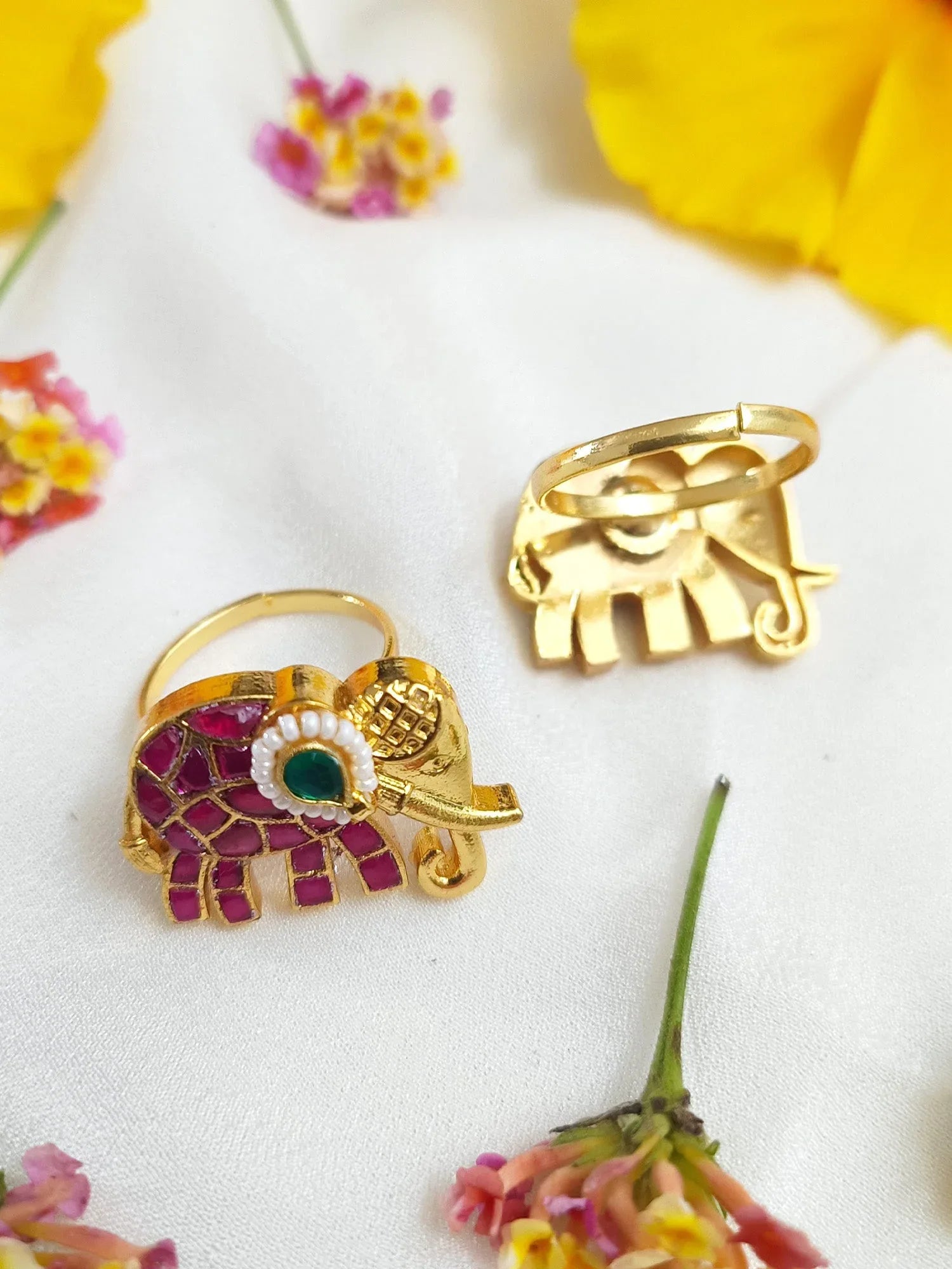 Sienna M & G Elephant Kundan Toe Ring