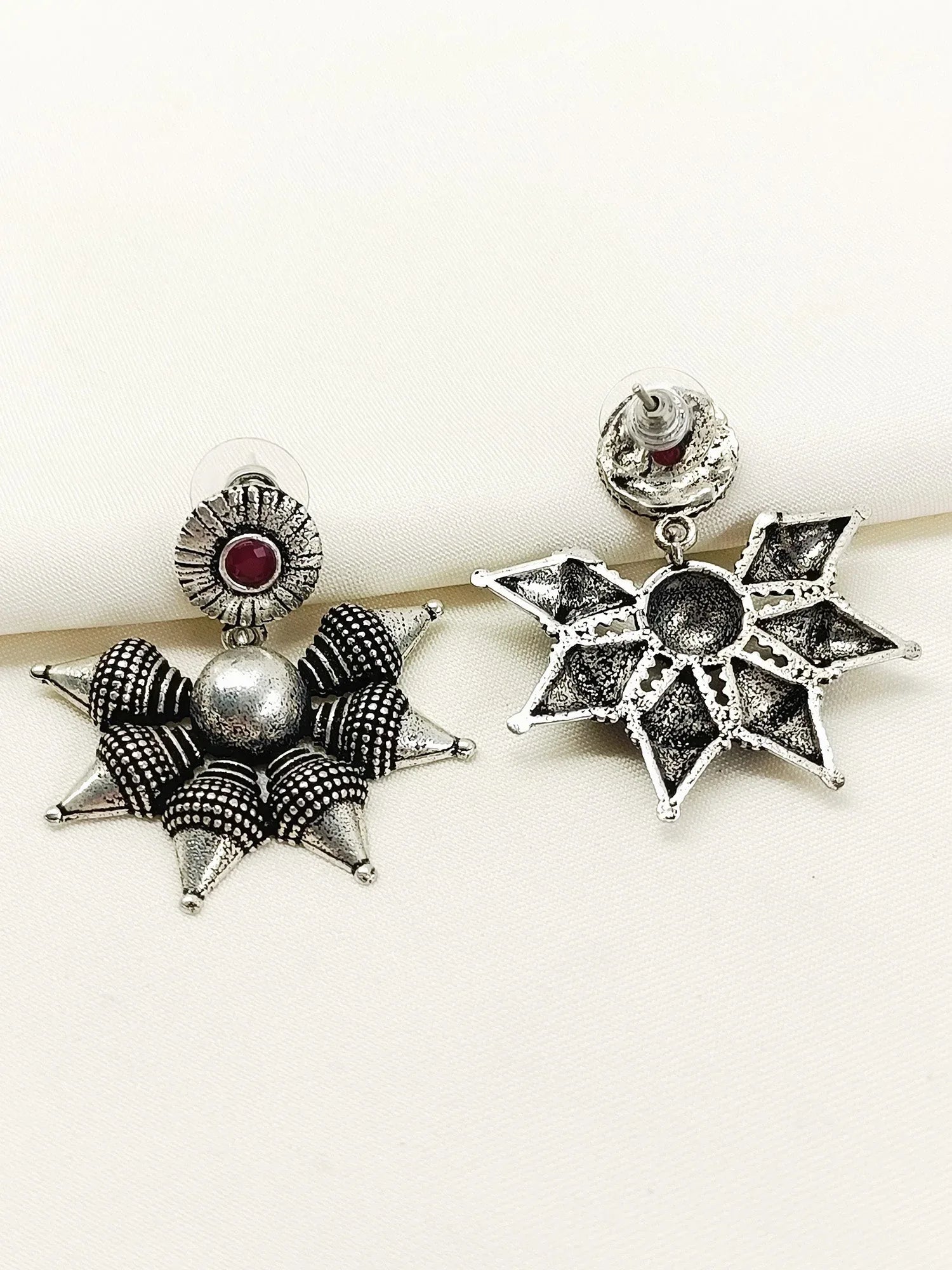 Lalasa Ruby Oxidized Earring