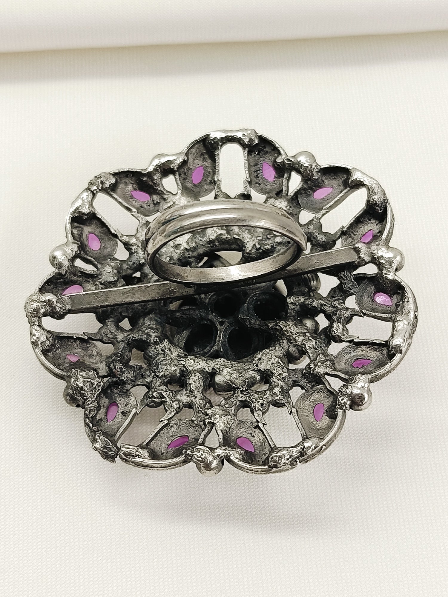 Xara Baby Pink Oxidized Finger Ring