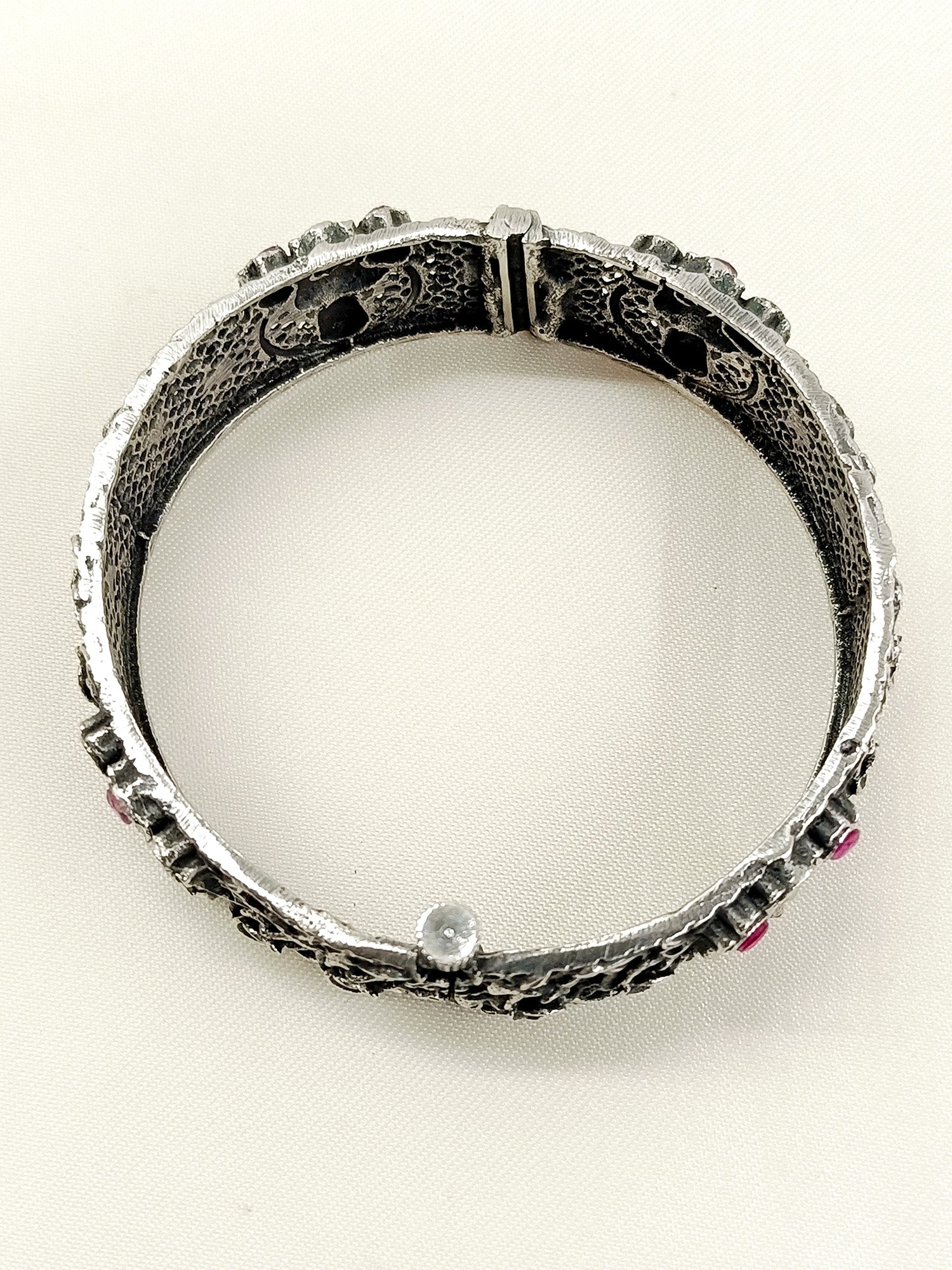 Dhairya Ruby Oxidized kada