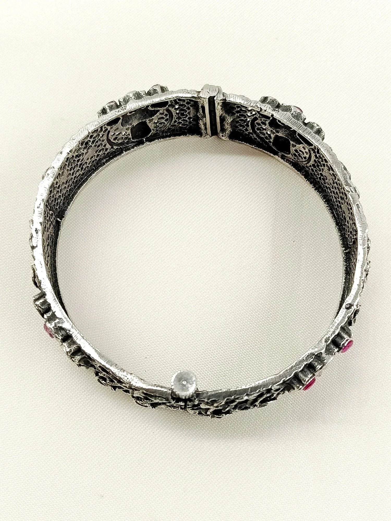 Dhairya Ruby Oxidized kada