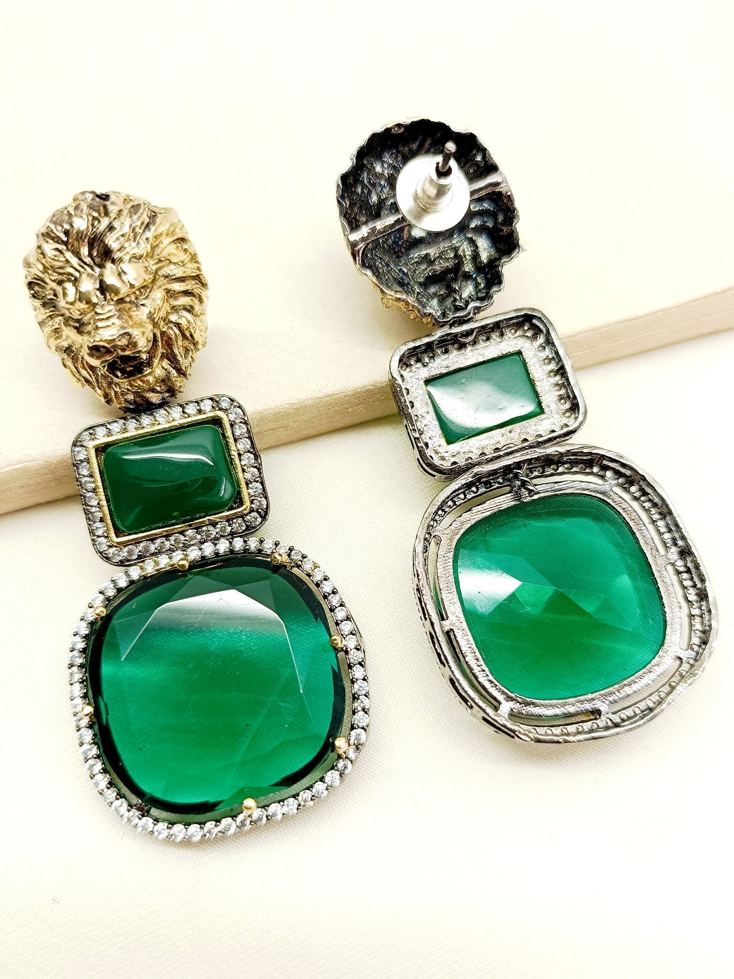 Elegant Black Polish Brass Victorian Earrings for Any Occasion