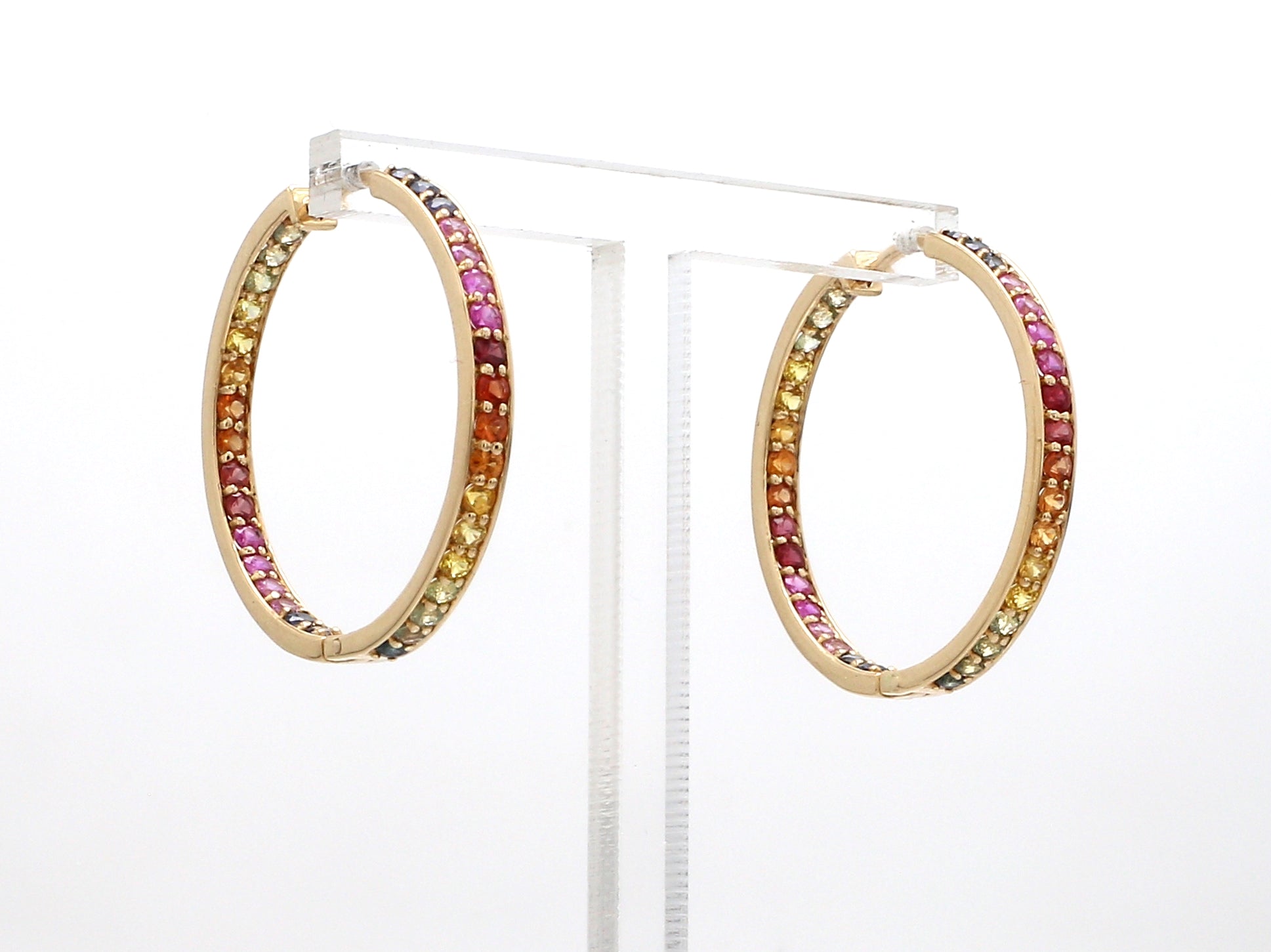 Rainbow Sapphire 2MM Hoops
