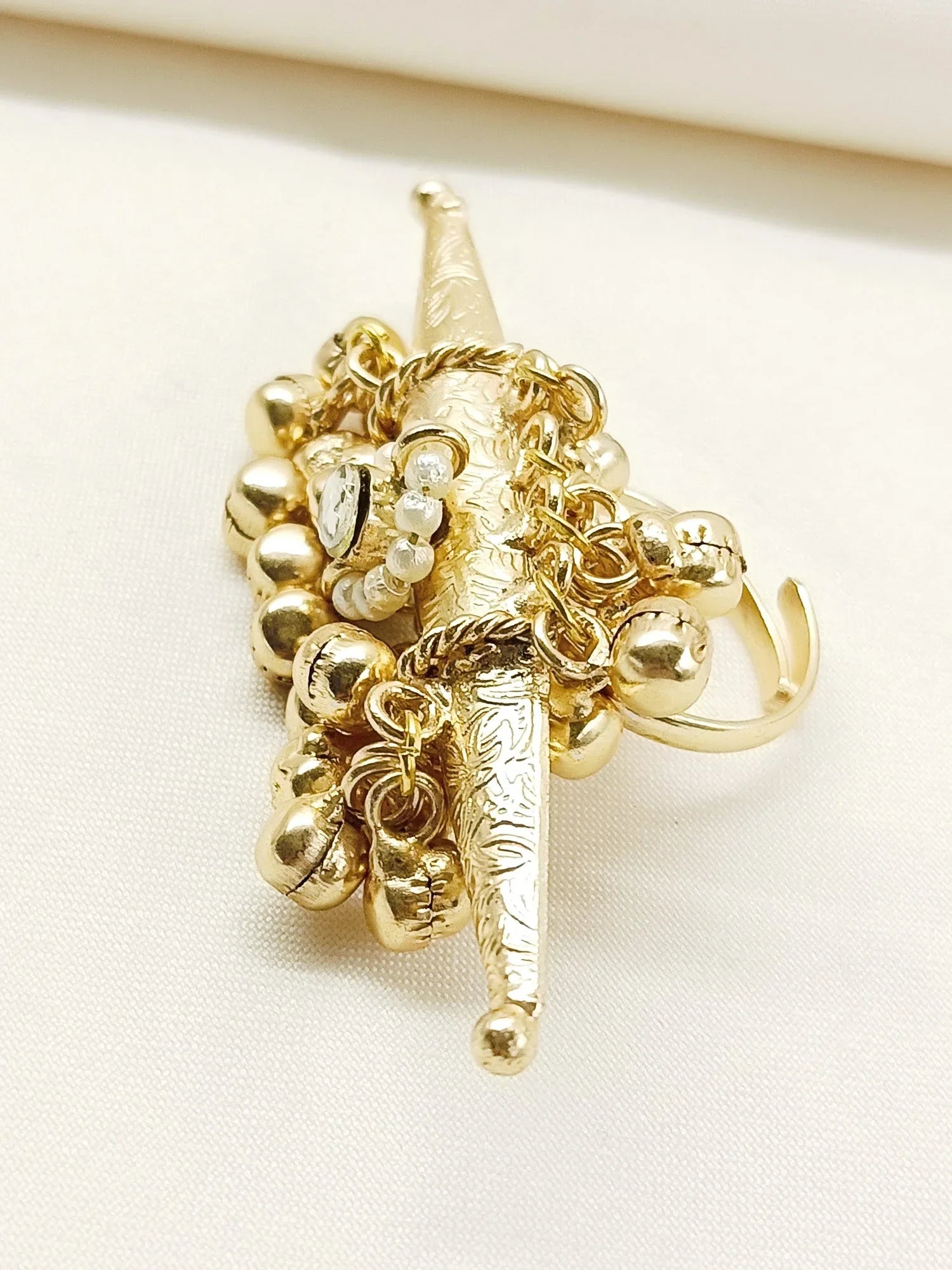 Chayanika White Oxidized Finger Ring