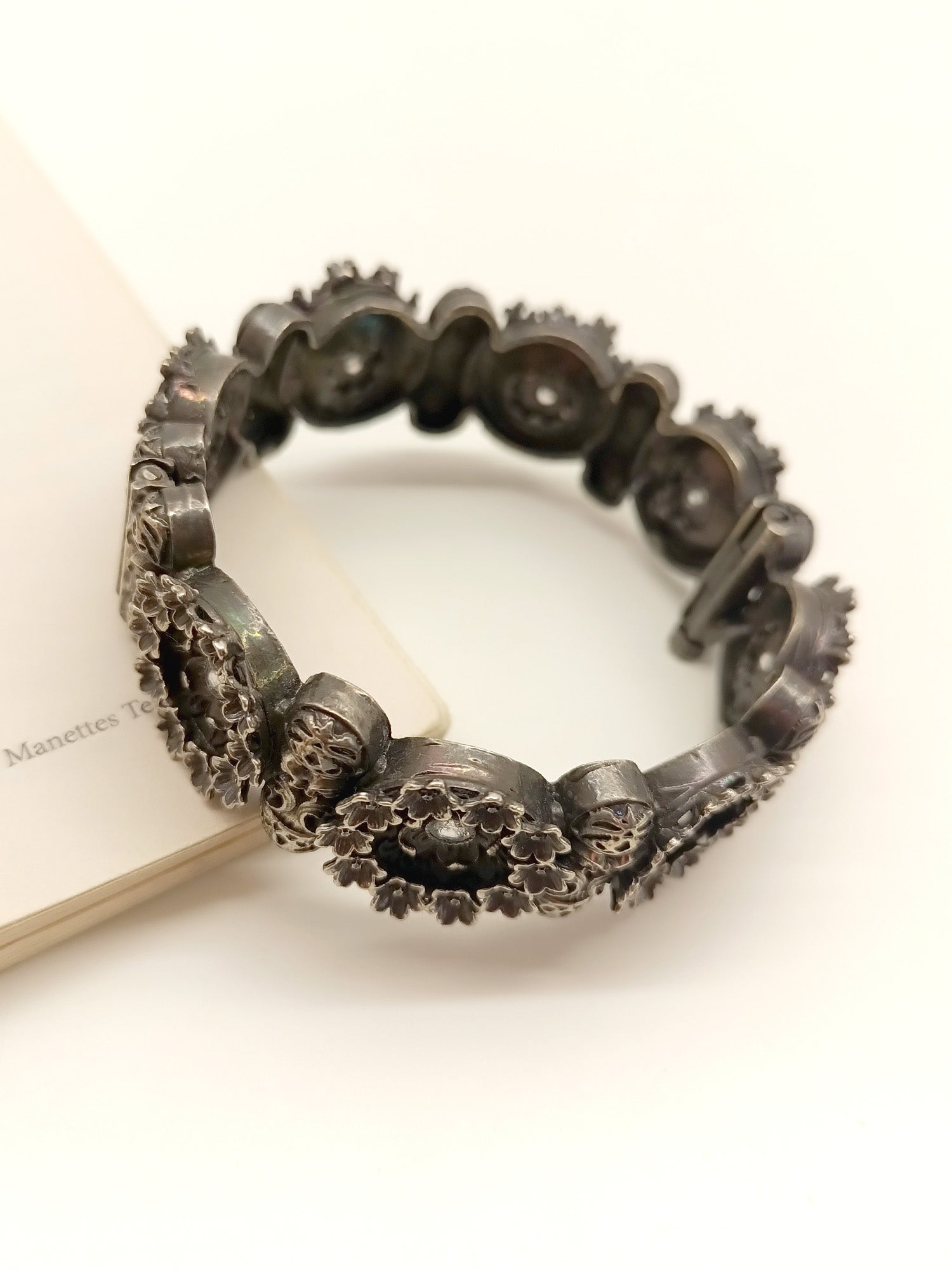 Belle White Oxidized Kada - qivii