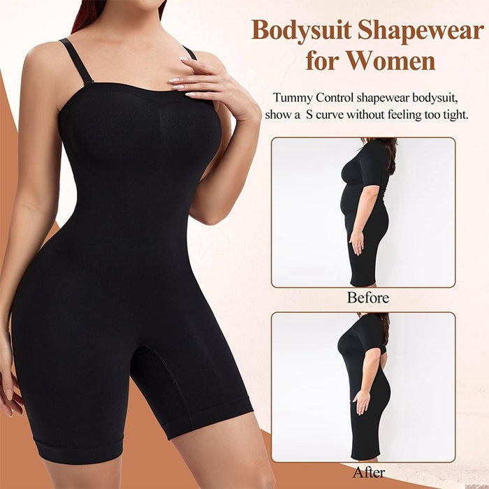 Slimming Sleeveless Bodysuit With Removable Shoulder Strap - By Qivii