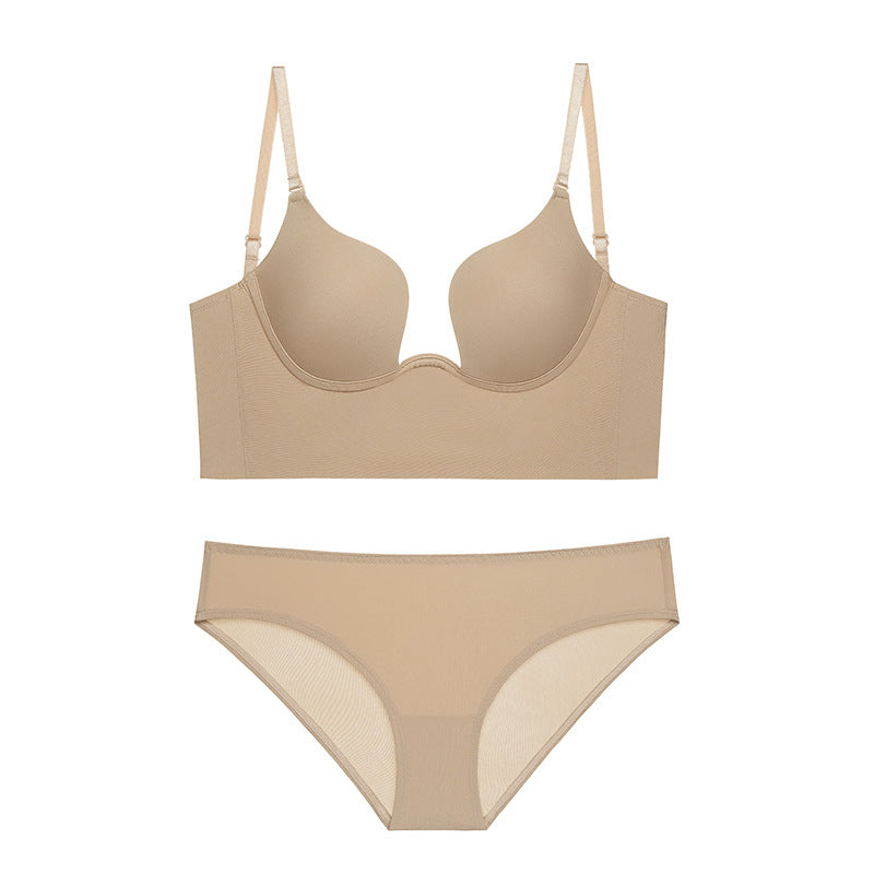 Backless Multiway Deep V Cup Underwire Push up Bra - By Qivii