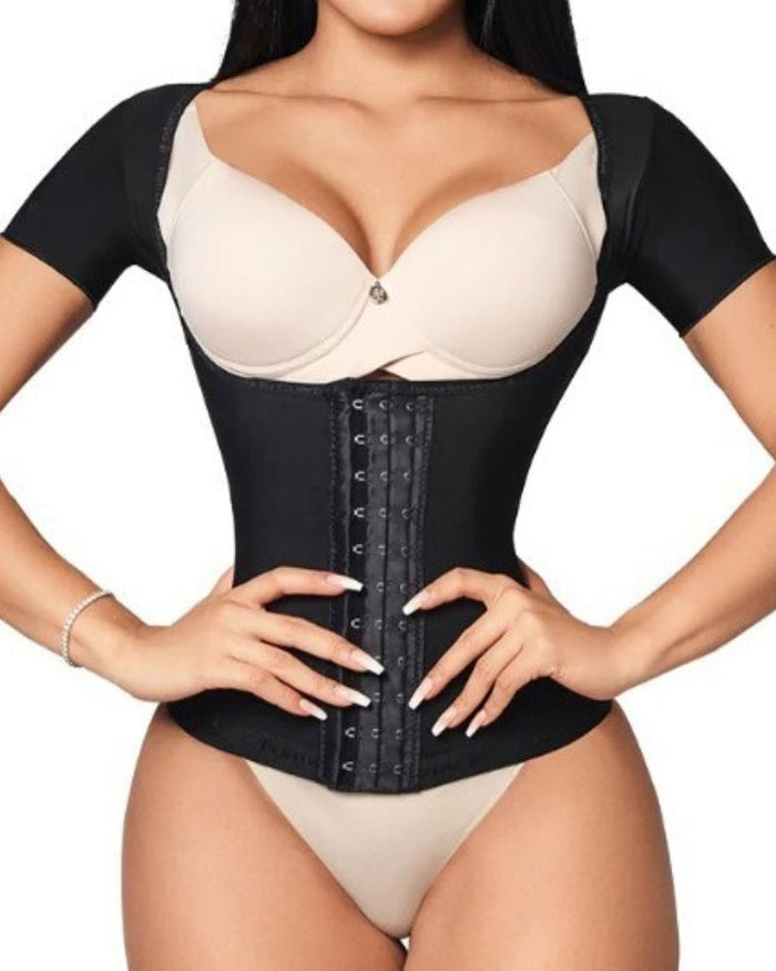 Shapshe® Women Compression Waist Trainer Tank tops Under Bust with Short Sleeves - By Qivii