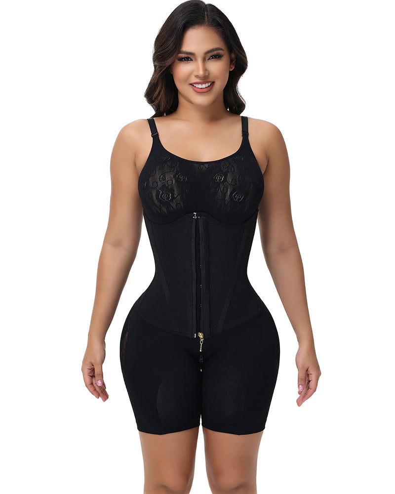 Shapshe® Chest Support Hourglass Corset Zipper Tummy Control Waist Trainer (Pre-Sale) - By Qivii