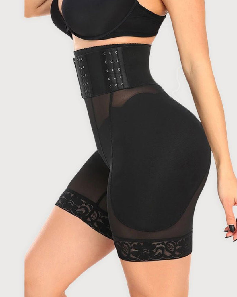 Women's Hourglass Corset Breathable Mesh Shaping Shorts With Sponge Pads - By Qivii