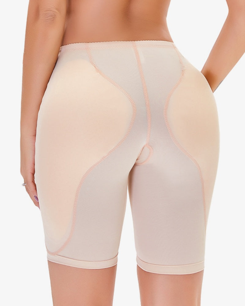 Mesh High Waisted Hip Lifting Shaping Shorts With Sponge Pad