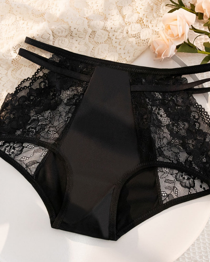 Sexy Ice Silk Lace High Waist Tummy Control Panties - By Qivii
