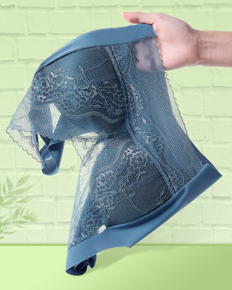 V Neck Lace Thin Anti Exposure Seamless Minimizer Vest Bra