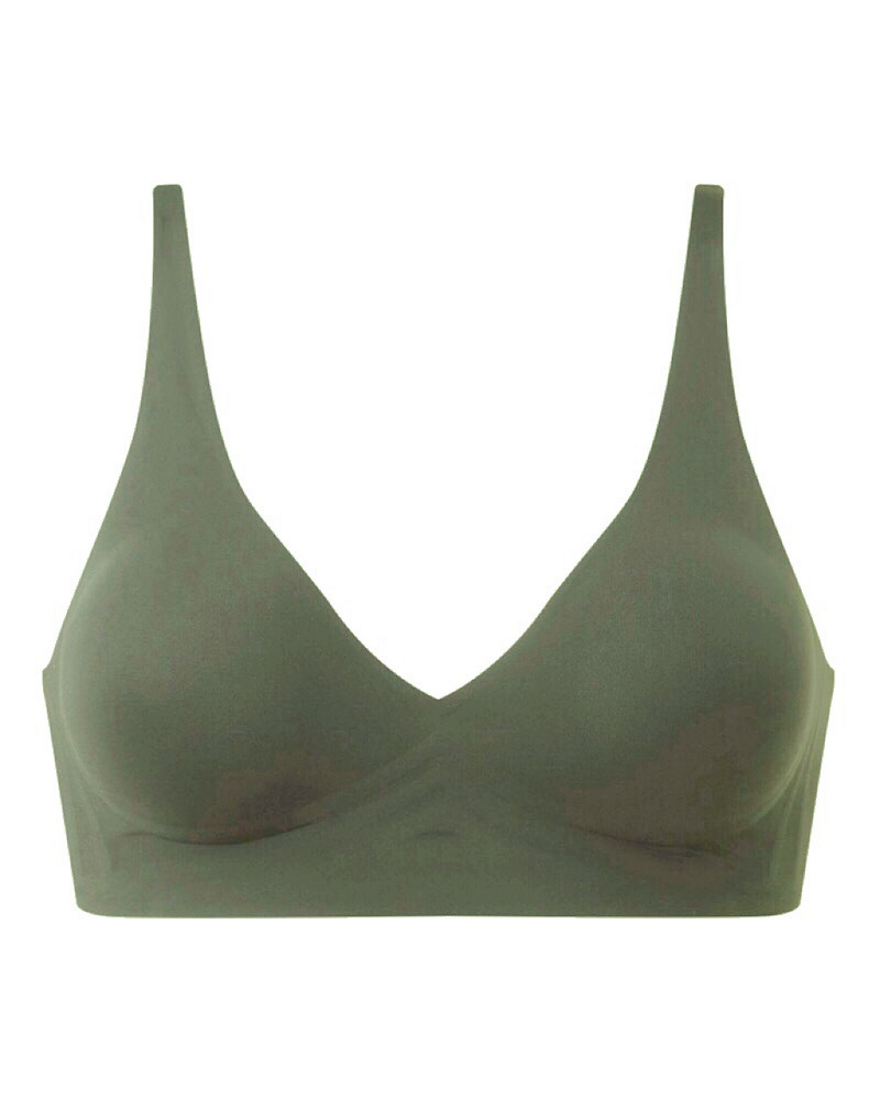 Seamless V-Neck Wireless Push Up Bra