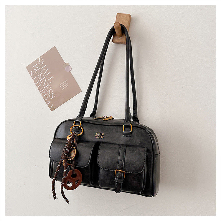 Women's Trendy Vintage Boston Pillow Tote Bag - Versatile Shoulder/Handheld Retro Commuter Bag
