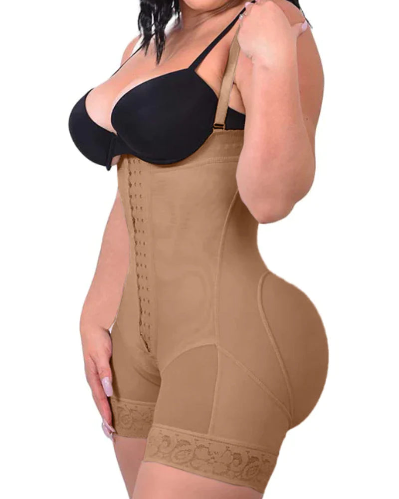 Shapshe® Tummy Control Body Shaper Butt Lifter Thigh Slimmer Faja Plus Shapewear with Zipper Crotch - By Qivii