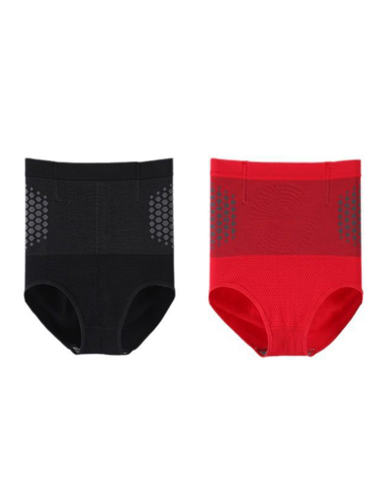 Women's Magnetic Therapy Warm Uterus Panties Seamless High Waist Abdomen Control Briefs - By Qivii