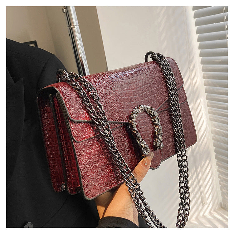 Women's Chain Flap Bag - Trendy PU Leather Shoulder & Crossbody Purse