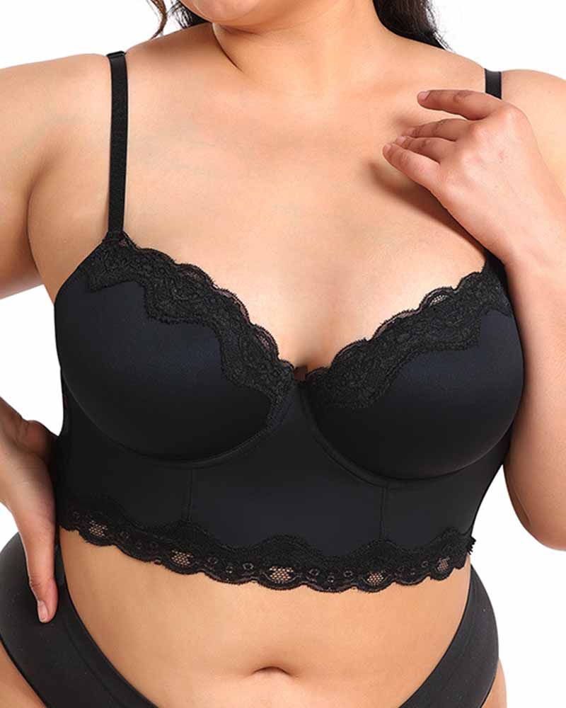 High Support Body Sculpting Lace Back Bra - By Qivii