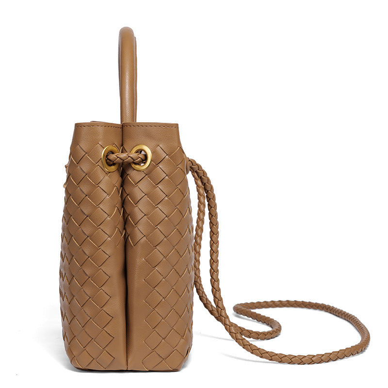 Women's Artisan Weave Tote - Expandable Crossbody with Butterfly Motif & Structured Silhouette