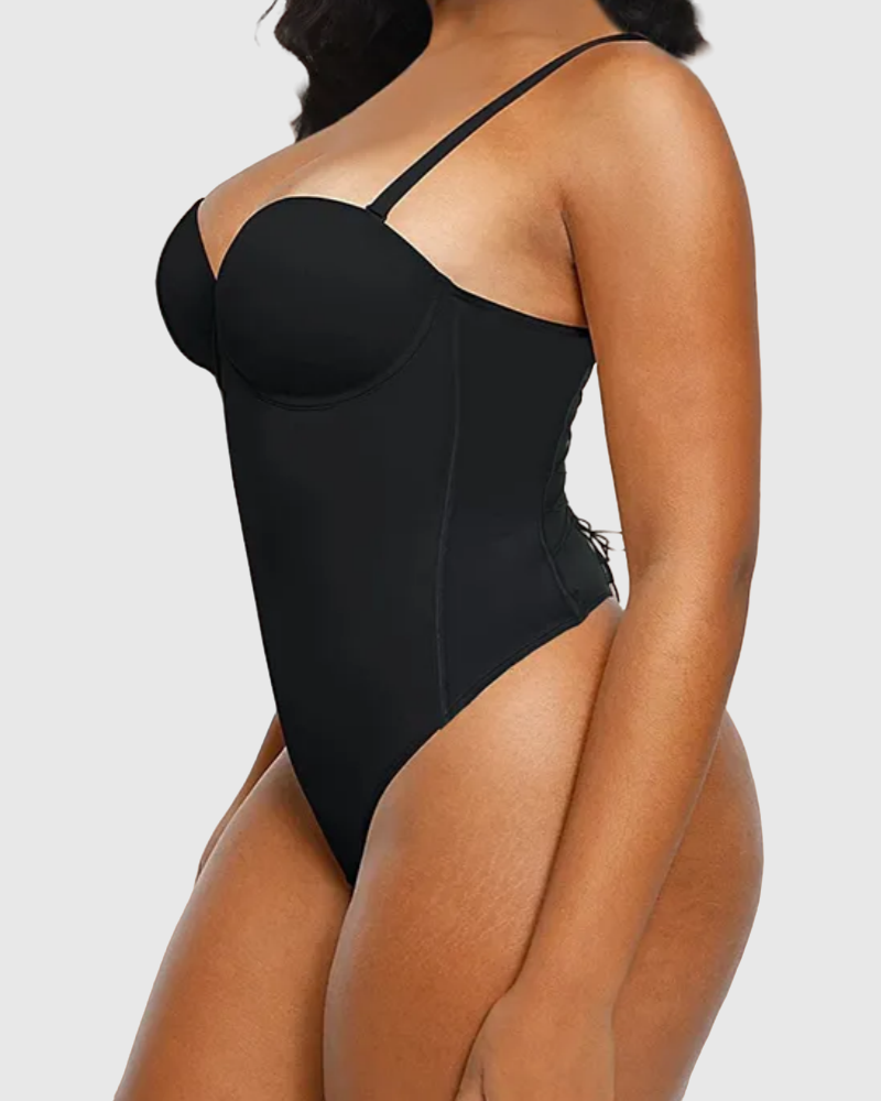 Shapshe® Sexy Back Lace-up Thong Seamless Skinny Bodysuit - By Qivii