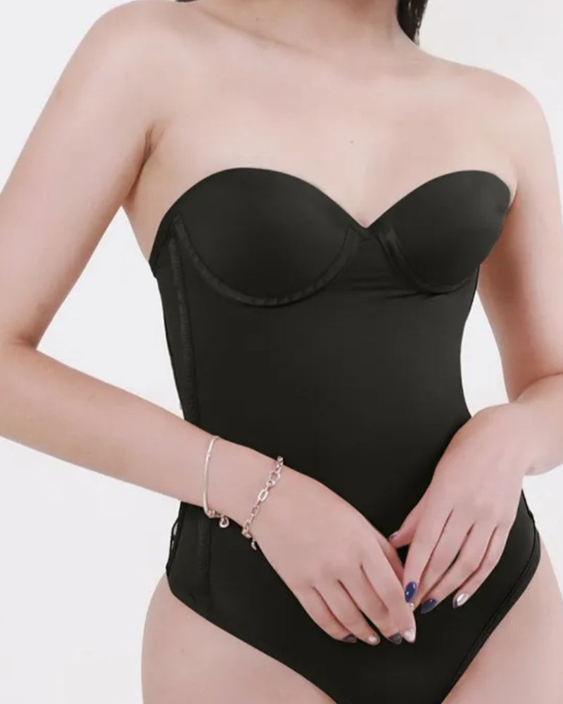 Shapshe® Sexy Back Lace-up Thong Seamless Skinny Bodysuit - By Qivii