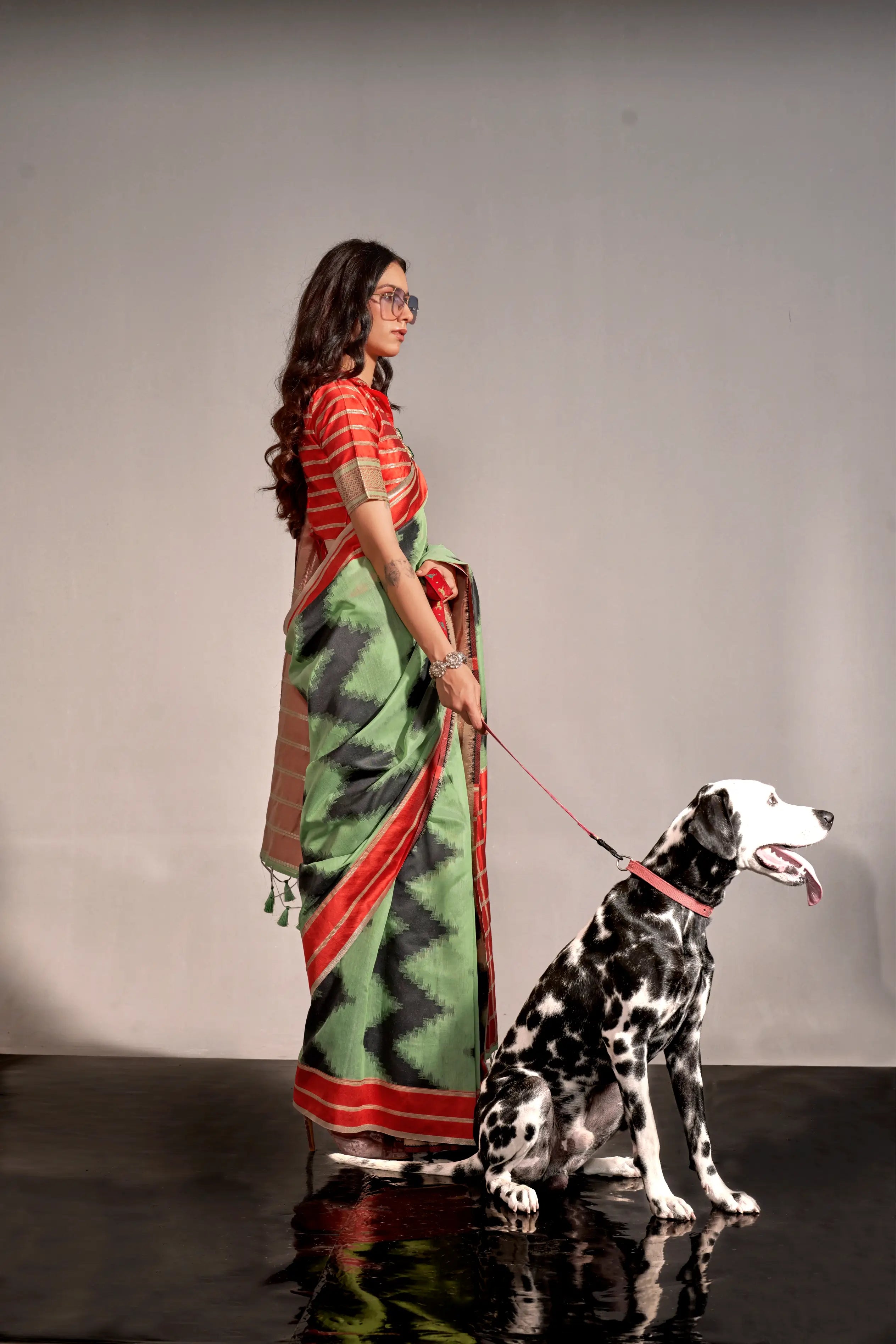 Pista Green Mal Spun Handwoven Silk Saree - qivii