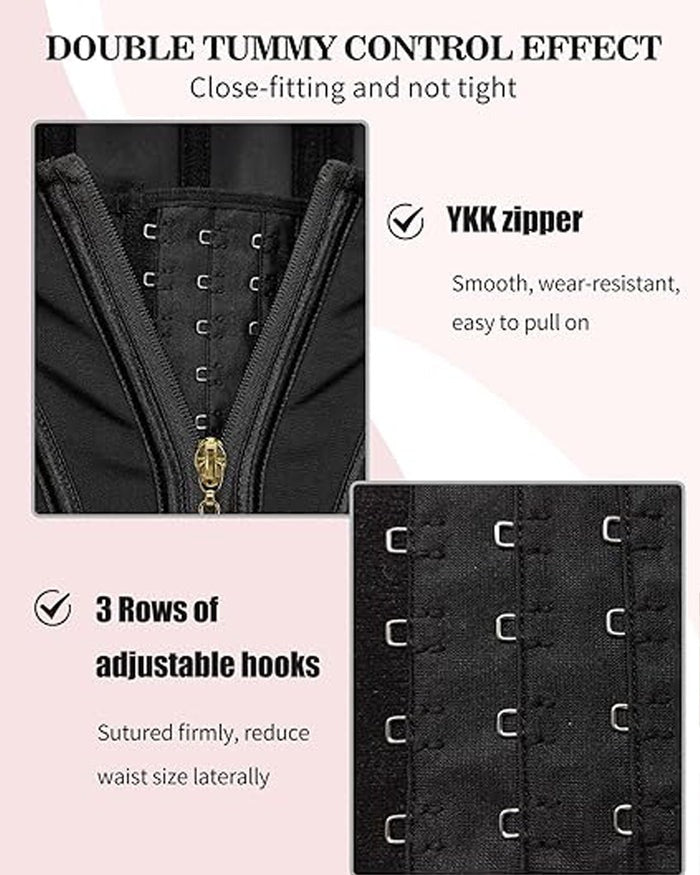 Waist Trainer for Women Body Shaper Corset Vest Tank Top with Steel Bones - By Qivii