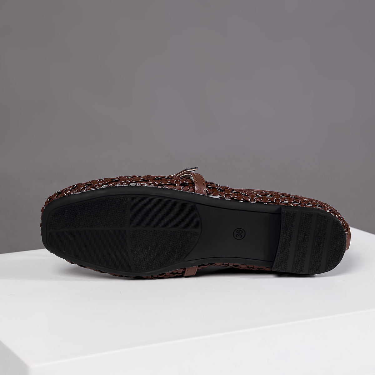 Women’s Aria Handwoven Mary Jane Flat – Vegan Leather Ballet Flats with Buckle Strap, Breathable Comfort (US 5–10.5)
