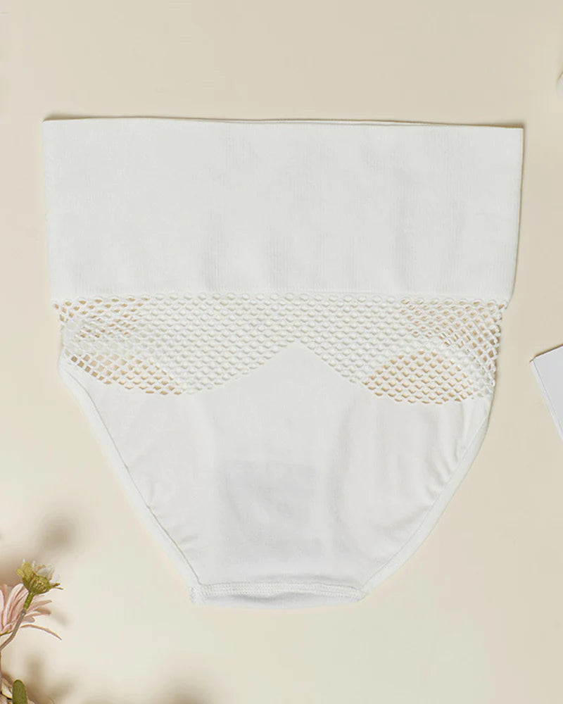 Women's Seamless Shapewear Panty High Waist Sexy Hollow Out Briefs - By Qivii