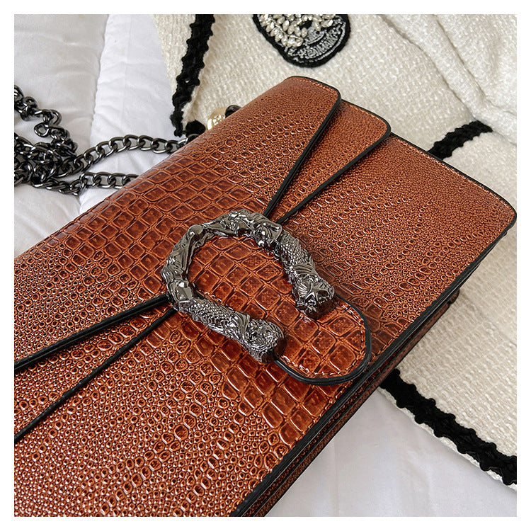 Women's Chain Flap Bag - Trendy PU Leather Shoulder & Crossbody Purse