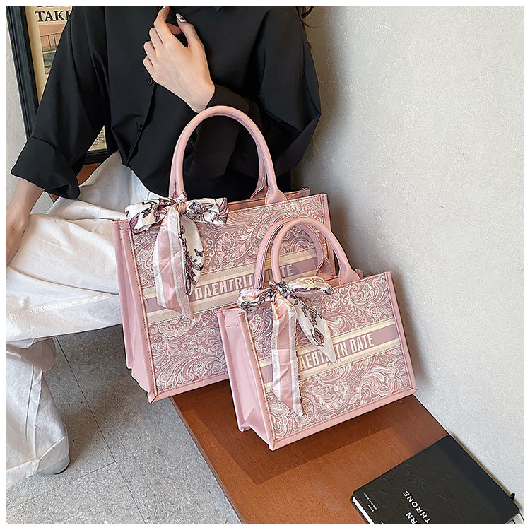 Women's Embroidered Commuter Tote Bag – Versatile Premium Shoulder Bag for Daily Errands, Shopping & Stylish Outings