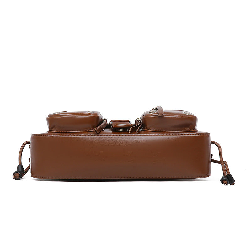 Women’s Structured Baguette Bag - PU Leather Topstitched Purse for Urban Minimalism