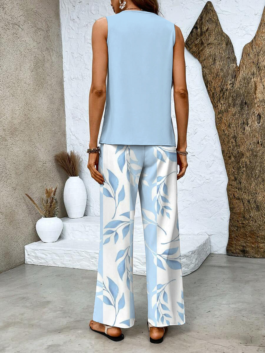Averie | Elegant Layered Wide Leg Two Piece Summer Set by Qivii