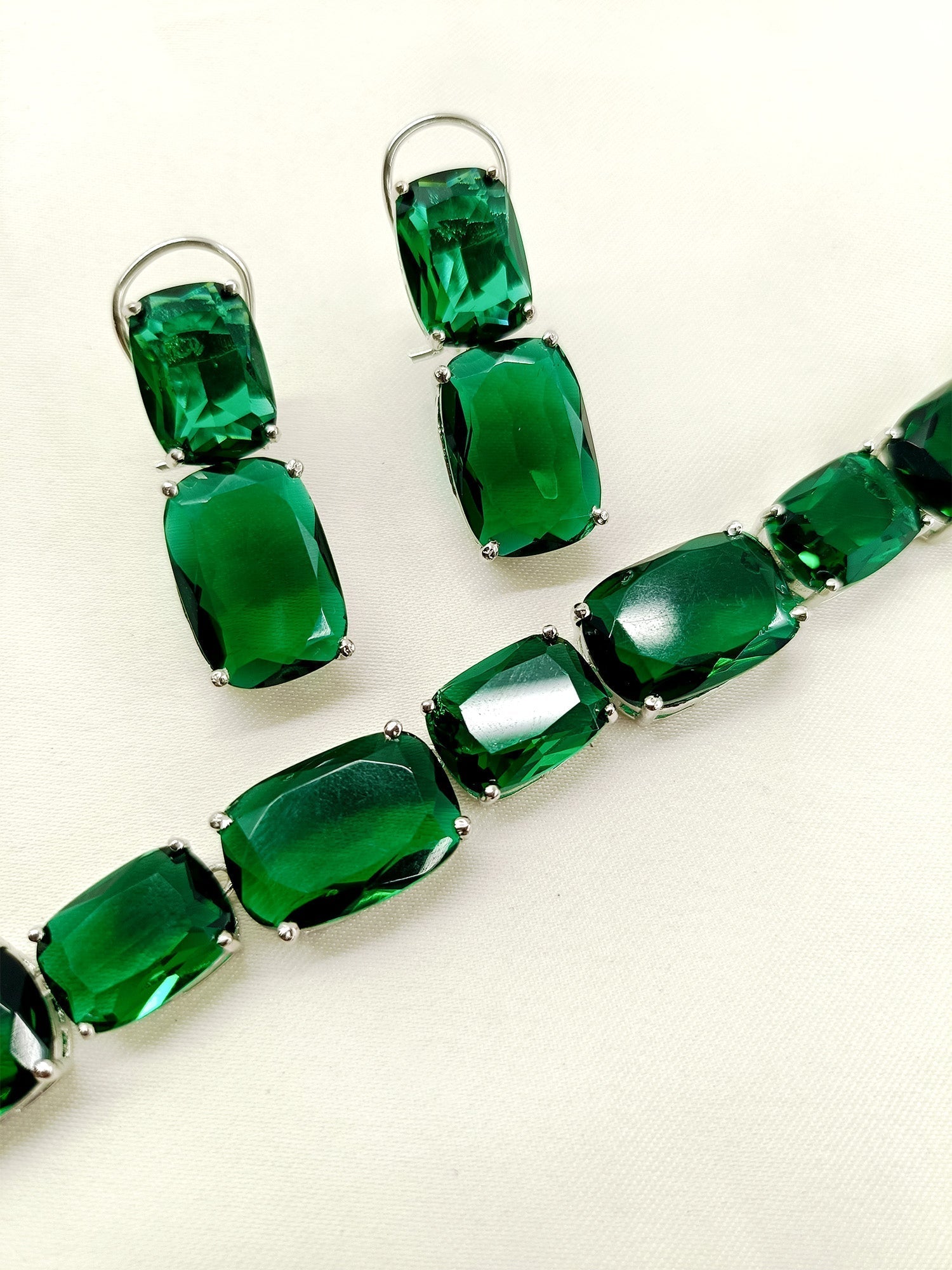 Zini Green Swarovski Stone Combo Set - qivii