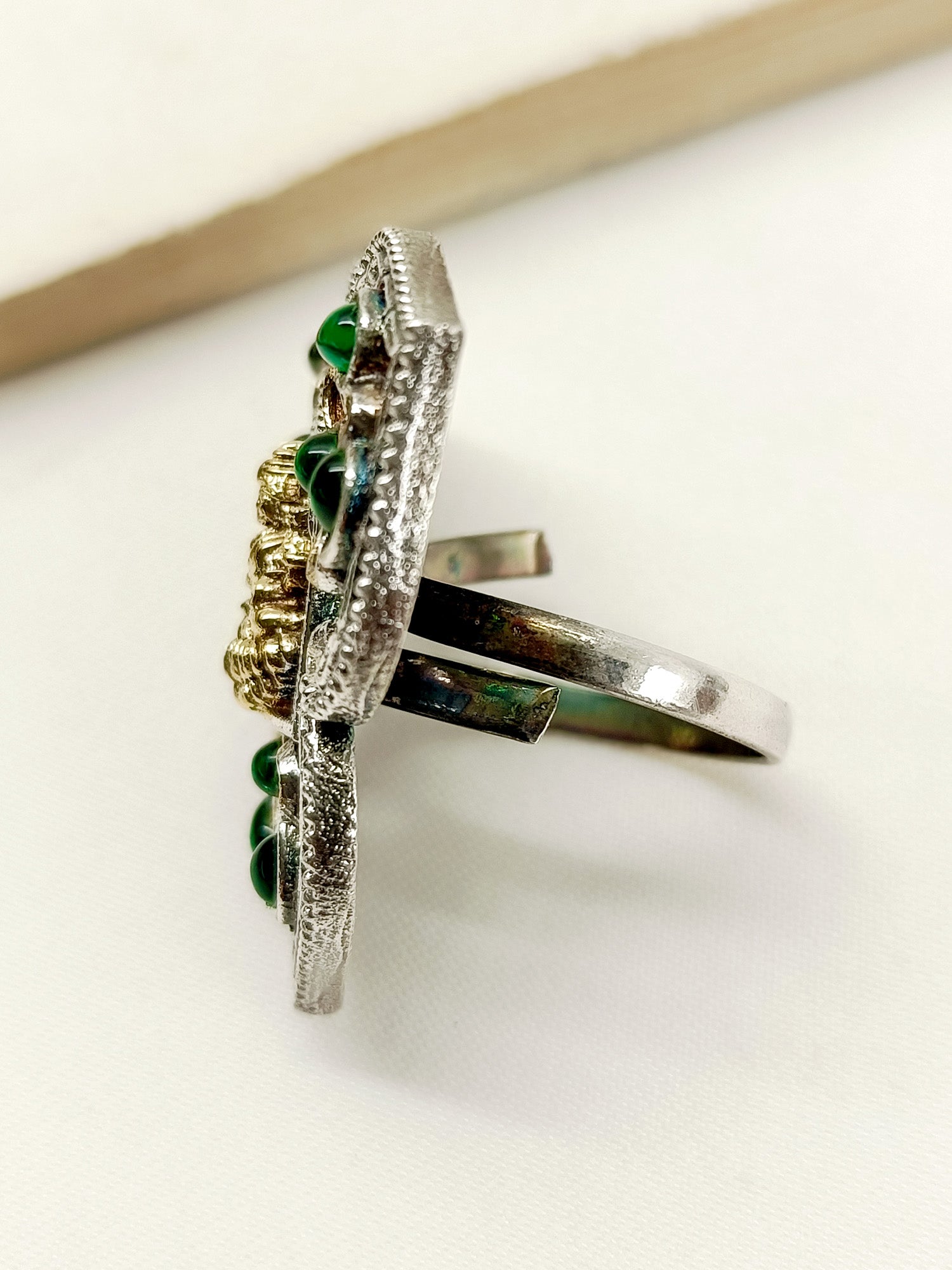 Sizuka Green Oxidized Finger Ring - qivii