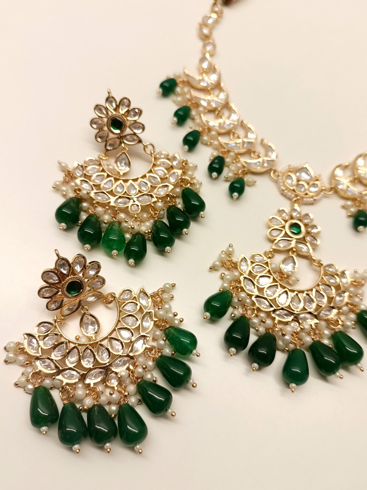 Alaina Green Kundan Necklace Set