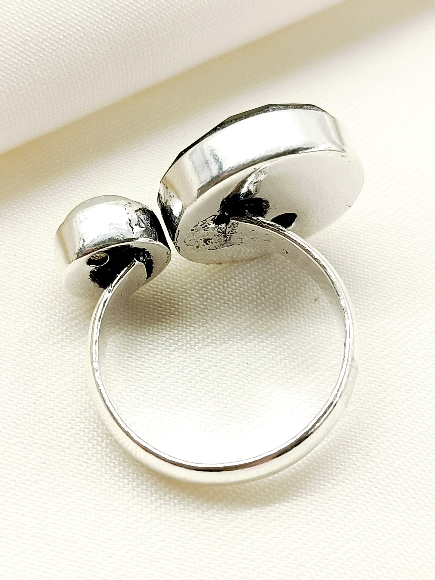 Komalira Black Oxidized Finger Ring - qivii