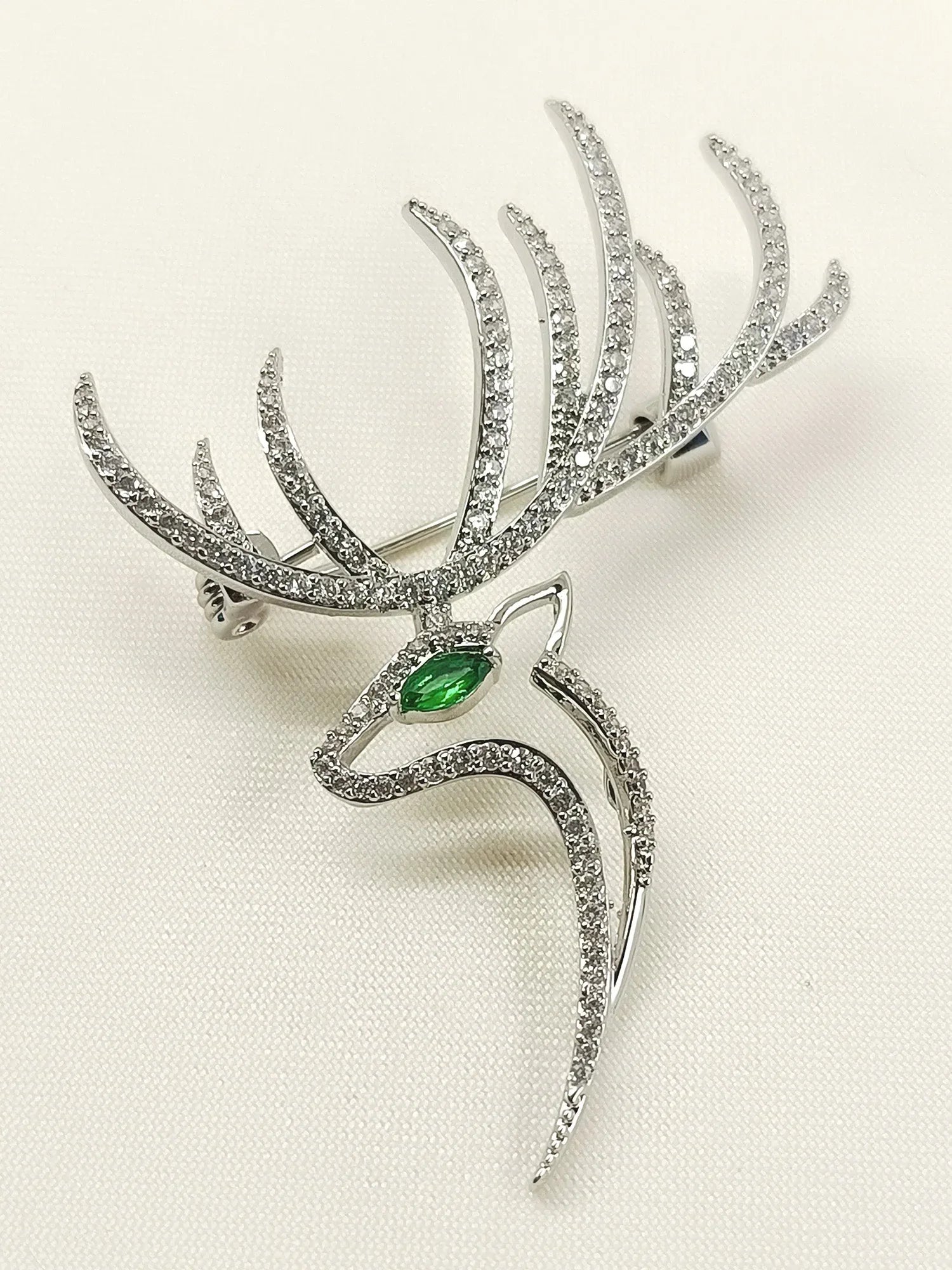 Zakirah Silver Reindeer Brooch
