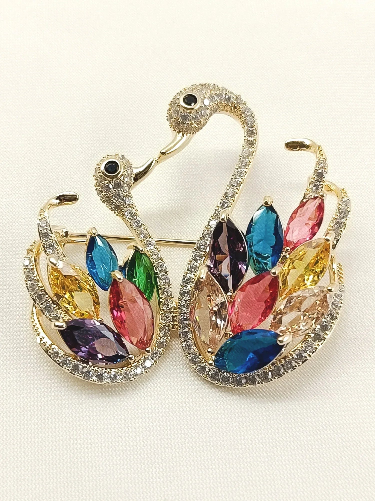 Melisa Multi Colour Swan Brooch